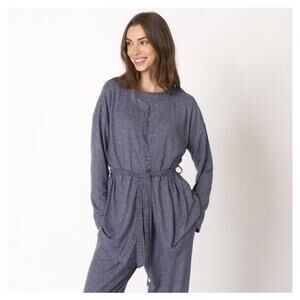 ‼️3/$30‼️ Cuddl Duds Soft Cardigan Sweater Petite Large Heather Navy Blue